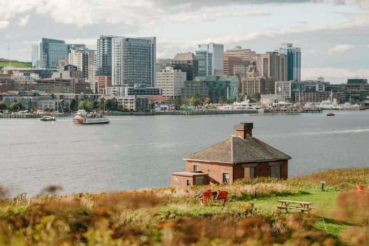 Summer in Halifax with downtown Halifax and Halifax Waterfront views from Georges Island, Nova Scotia